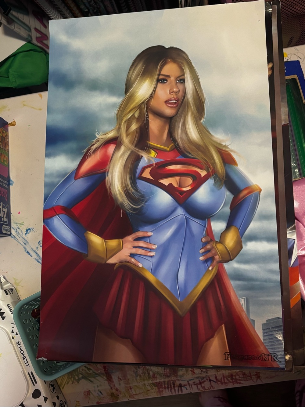 Supergirl 17 x 11 fan art poster (signed by Fernando NR)